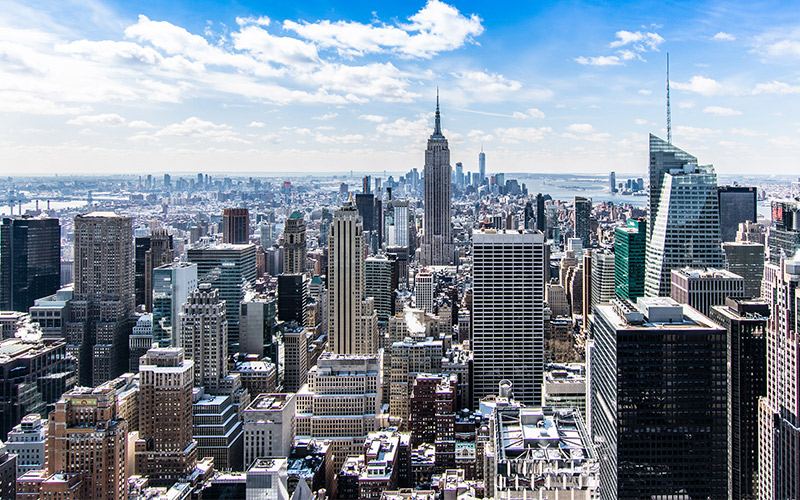 New York City skyline on a clear day