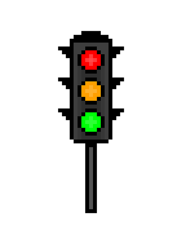 a pixel art stoplight