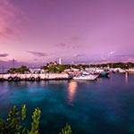 Located in Cozumel, Mexico, it is night time and is revealing a boat dock