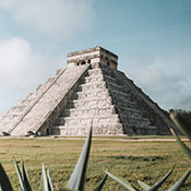 This is a picture of a pyramid in Chichen Itza