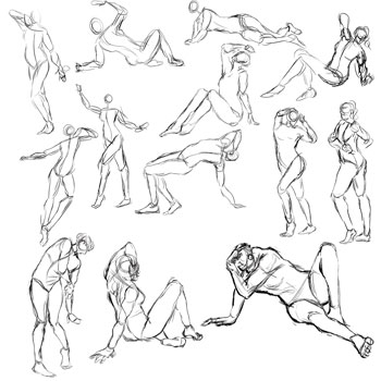 one person is depicted in multiple poses across the image