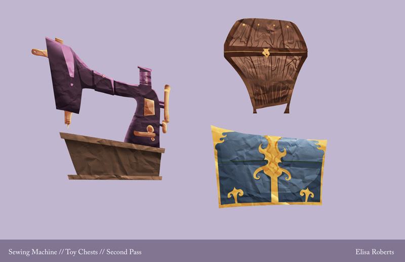 Assets designed for a video game.