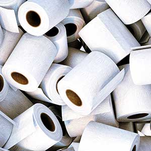 a pile of toilet rolls