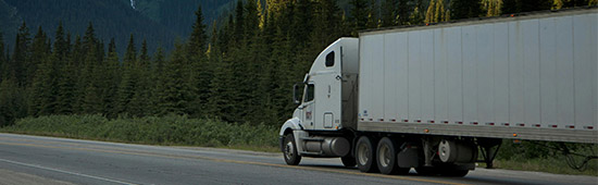 A semitruck driving on the highway