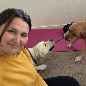 Image of Alesia and her dogs