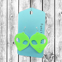 Glow in the dark alient head earrings