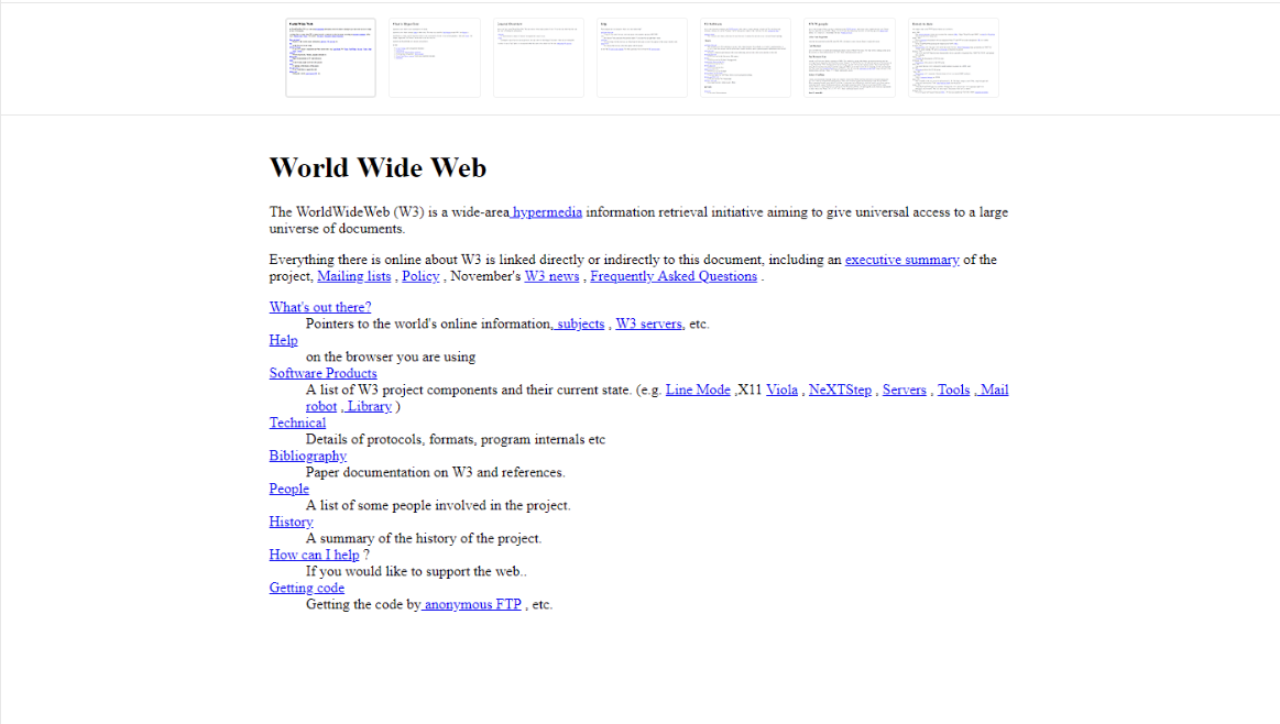 Visual representation of 1990s web design