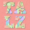 Thumbnail of a digital artwork that has a a peach-coloured background, the letters T A L Z with a pastel design inside each letter.