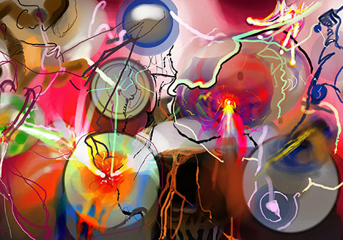 digital colorful abstract drums linked to digital art section