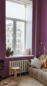 Purple apartment room