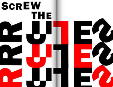 Neville Brody's typography art that reads screw the rules