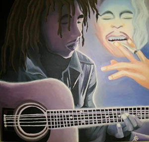 painting of bob marley