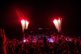 Outdoor Concert With Fireworks