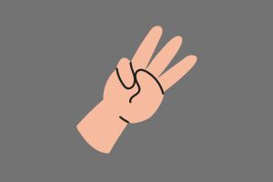 hand holding up three fingers