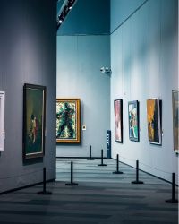 art museum with walls of pictures