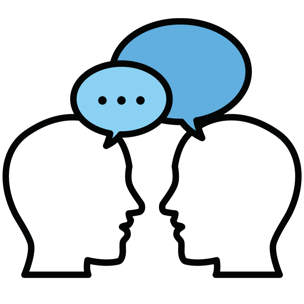 two people talking