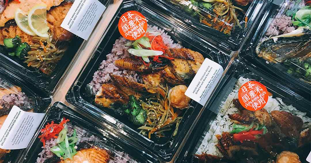 a picture of bento box takeout