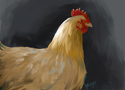 Digital painting of a chicken