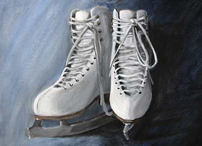Acrylic Painting of Ice Skates