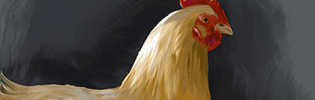Digital painting of a chicken