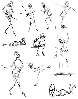 Sketches of People Poses Page 1