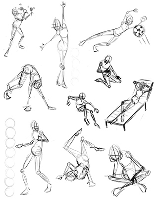 Sketches of People Poses Page 4
