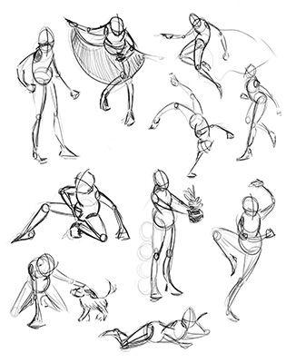 Sketches of People Poses Page 9