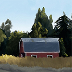 Digital Painting of a barn