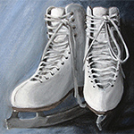 Acrylic Painting of Ice Skates
