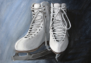 Acrylic Painting of Ice Skates