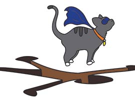 A illustrative digital drawing of a superhero cat.