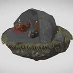 Click to view a 3D model of a fantasy wizard lair in a cave.