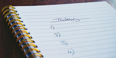 a list in a journal 