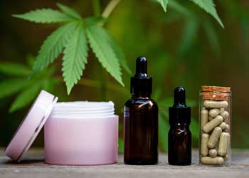 bottles of cbd products