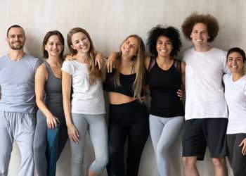 group of people smiling at camera