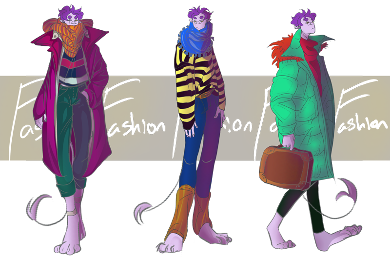three pictures of blogger in fashionable attire