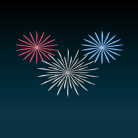 Fireworks in the shape of Mickey ears