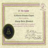 Pi Mu Epsilon certificate