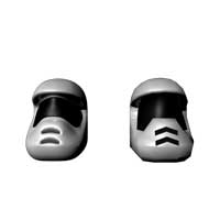 Two white helmets with black visors