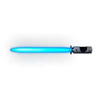 Lightsaber with glowing blue blade