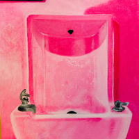 pink water fountain