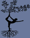 female as tree in yoga pose