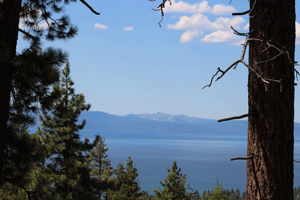 Lake Tahoe from the top of a nearby mountain. 