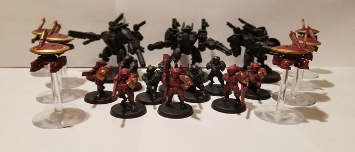 A big image of all of my painted and primed Tau models
