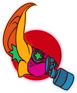 bunny wearing a gas mask