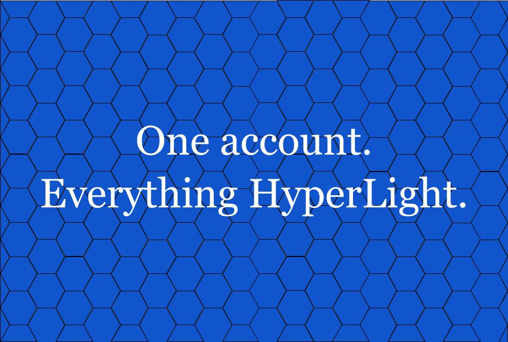 This is an image that states one account everything hyperlight.